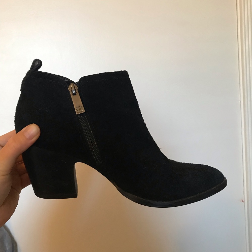 Black booties with buckle